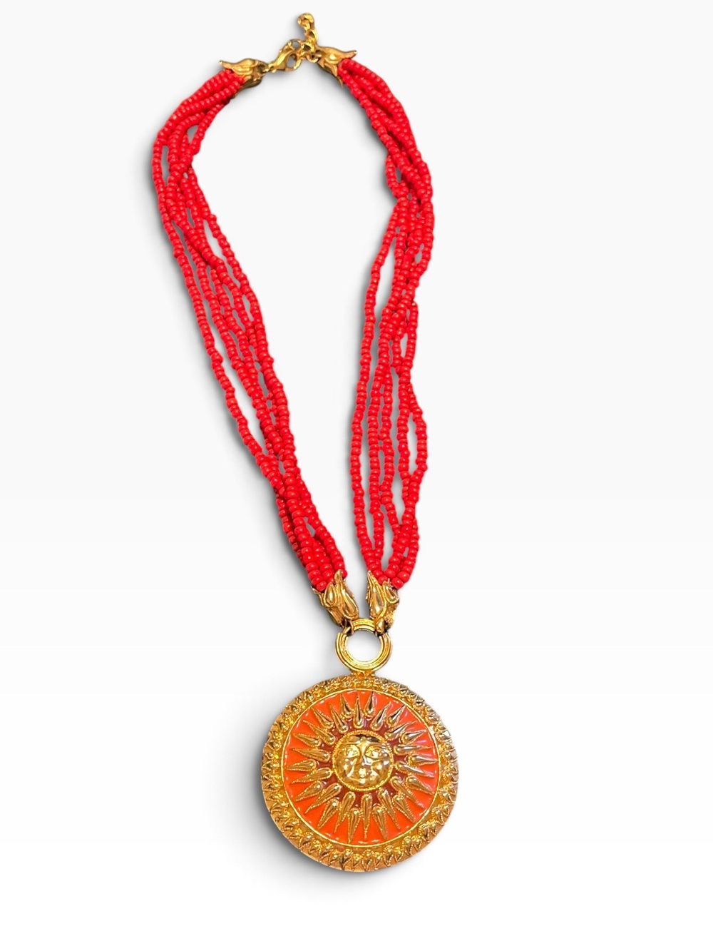 1980’s Bob Mackie Sun Goddess Celestial Medallion Pendant Necklace - Picture 3 of 10